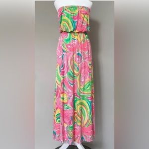 Long colorful maxi strapless Size XS